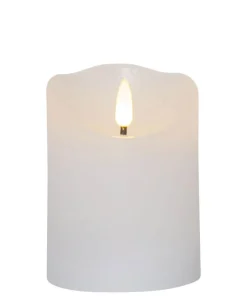 FLAMME RUSTIC LED-Blockljus 10cm Vit