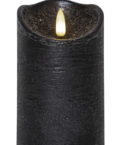 FLAMME RUSTIC LED-Blockljus 12,5cm Svart