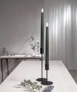 FLAMME SLIM LED-Antikljus 2-pack 28 cm Grön