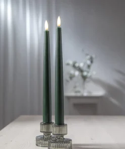 FLAMME SLIM LED-Antikljus 2-pack 28 cm Grön