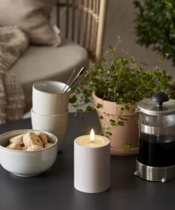 FLAMME SOFT LED-Blockljus 12,5cm LED Beige