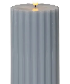 FLAMME STRIPE Blockljus 15cm Blå