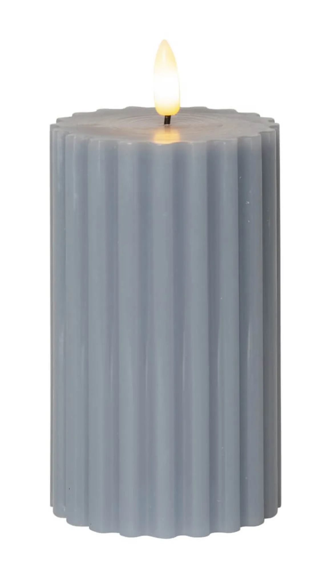FLAMME STRIPE Blockljus 15cm Blå