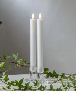 FLAMME STRIPE LED-Antikljus 2-pack 25cm Vit