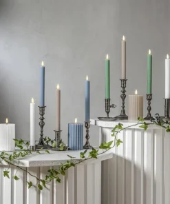 FLAMME STRIPE LED-Antikljus 2-pack 25cm Grön
