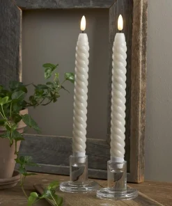 FLAMME SWIRL LED-Antikljus 2-Pack 25cm Beige