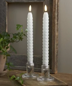 FLAMME SWIRL LED-Antikljus 2-Pack 25cm Vit