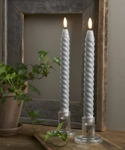 FLAMME SWIRL LED-Antikljus 2-Pack 25cm Grå