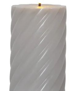 FLAMME SWIRL LED-Blockljus 15cm Grå