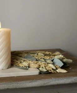 FLAMME SWIRL LED-Blockljus 15cm Beige
