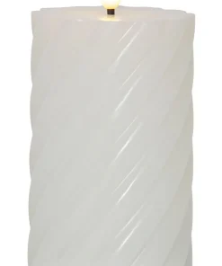 FLAMME SWIRL LED-Blockljus 15cm Vit