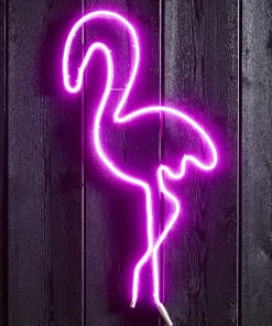 FLATNEON Siluett Flamingo 74cm Rosa