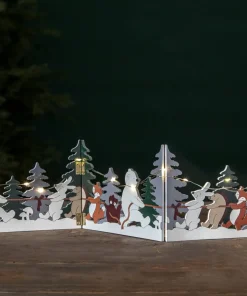 FOREST FRIENDS Bordsdekoration Dragkamp Batteri 48cm Flerfärgad