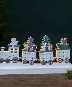 FOREST FRIENDS Bordsdekoration Djurtåg Batteri 37cm Flerfärgad