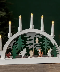 FOREST FRIENDS Ljusstake Skridsko Batteri 45cm Flerfärgad