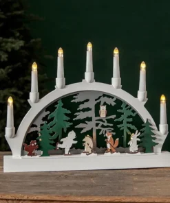 FOREST FRIENDS Ljusstake Skridsko Batteri 45cm Flerfärgad