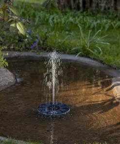 FOUNTAIN Solcellsfontän 16cm Svart