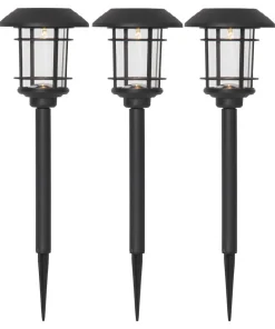 FRIDE Solcells-pollare 3-Pack 34cm Svart