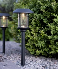 FRIDE Solcells-pollare 3-Pack 34cm Svart