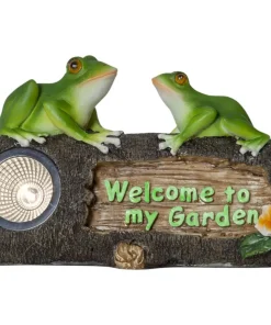 FROGY Welcome Solcellsdekoration 24cm Grön/Natur IP44