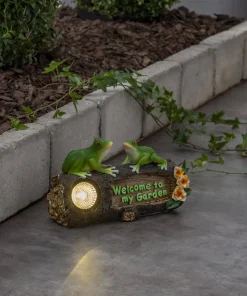 FROGY Welcome Solcellsdekoration 24cm Grön/Natur IP44