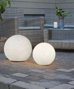 GARDENLIGHT Utedekoration Boll 29cm Grå IP65