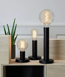 GLANS Lampfot E27 17cm Svart