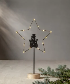 GLIMTA Bordsdekoration Snögubbe 42cm Svart