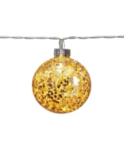 GLITTER Dekorationsslinga 10LED 1,3m Guld