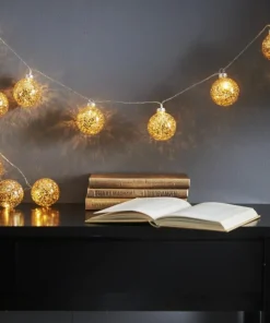 GLITTER Dekorationsslinga 10LED 1,3m Guld