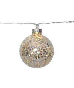 GLITTER Dekorationsslinga 10LED 1,3m Silver