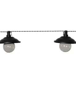 GLOBE SHADE Solcells-ljusslinga 180cm Svart