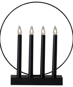GLOSSY Träljusstake 32cm Svart