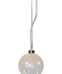 GLOW Glaskula 10cm 15LED Frostad