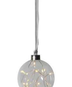 GLOW Glaskula 10cm 15LED Transparent