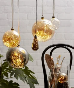 GLOW Glaskula 10cm 15LED Transparent