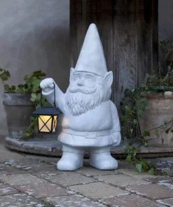 GNOMY Solcellsdekoration Tomte 53cm Grå