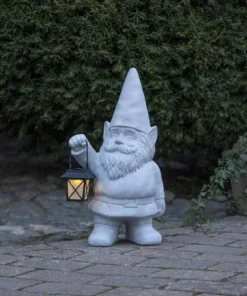 GNOMY Solcellsdekoration Tomte 53cm Grå