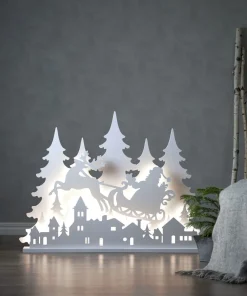 GRANDY Tomte & Släde 127LED 1,21m Vit