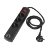 GRENUTTAG 3 Uttag + USB 31cm Svart