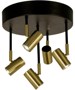 GUSTO Takspot Rund 5L Dimbar 30cm Svart/Matt Mässing