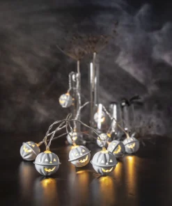HALLOWEEN Ljusslinga Batteri 1,35m 10LED Varmvit/Vit
