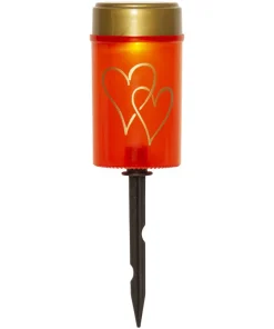 HEARTY Solcellsljus 12cm Röd