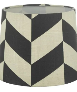 HERRINGBONE Lampskärm Linne 20cm Svart/Vit