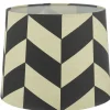 HERRINGBONE Lampskärm Linne 25cm Svart/Vit
