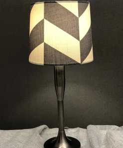HERRINGBONE Lampskärm Linne 16cm Grå/Vit