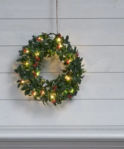 HOLLY Krans Batteri 30cm 20LED Grön IP44