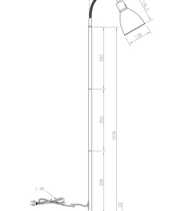 IDRE Golvlampa 158cm Svart/Matt Mässing