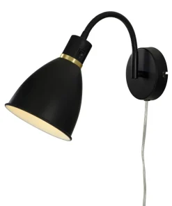 IDRE Vägglampa 30cm Svart/Matt Mässing