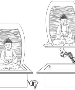 INOMHUSFONTÄN PT Buddha 27cm LED
